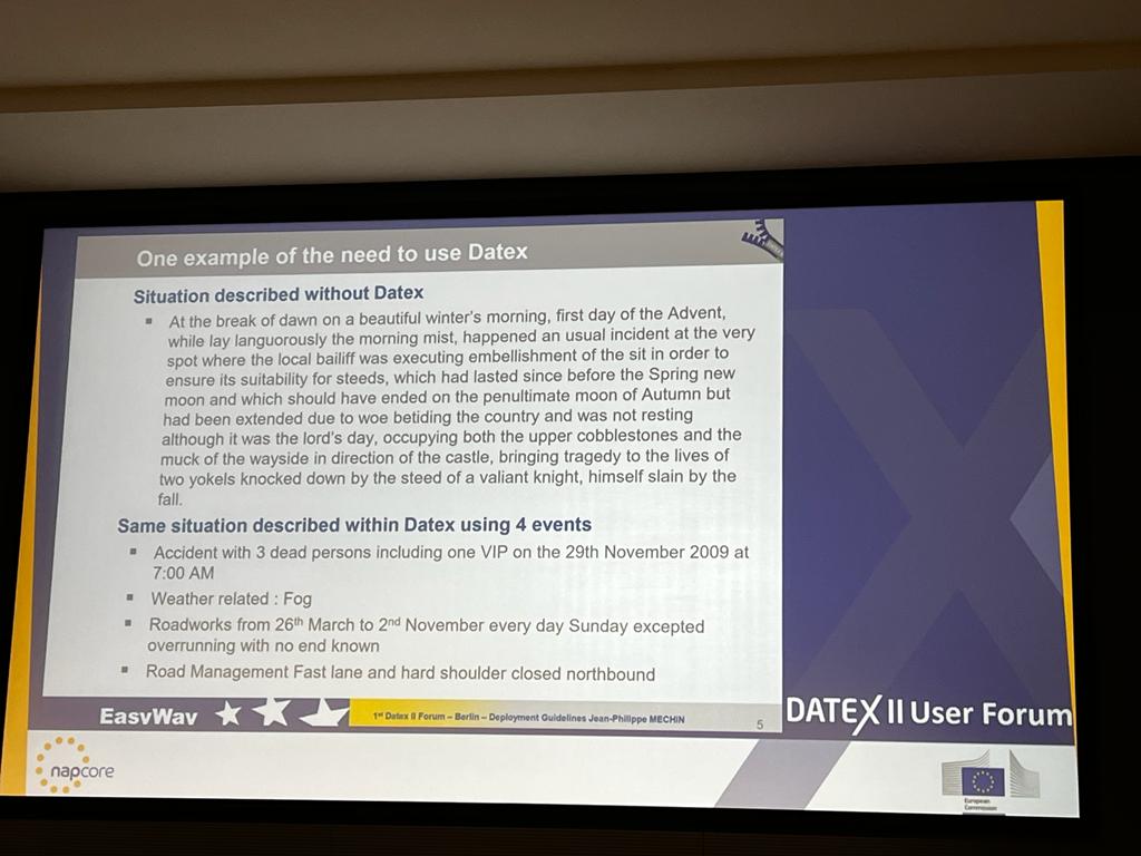 DATEX II Example- Paris 2022